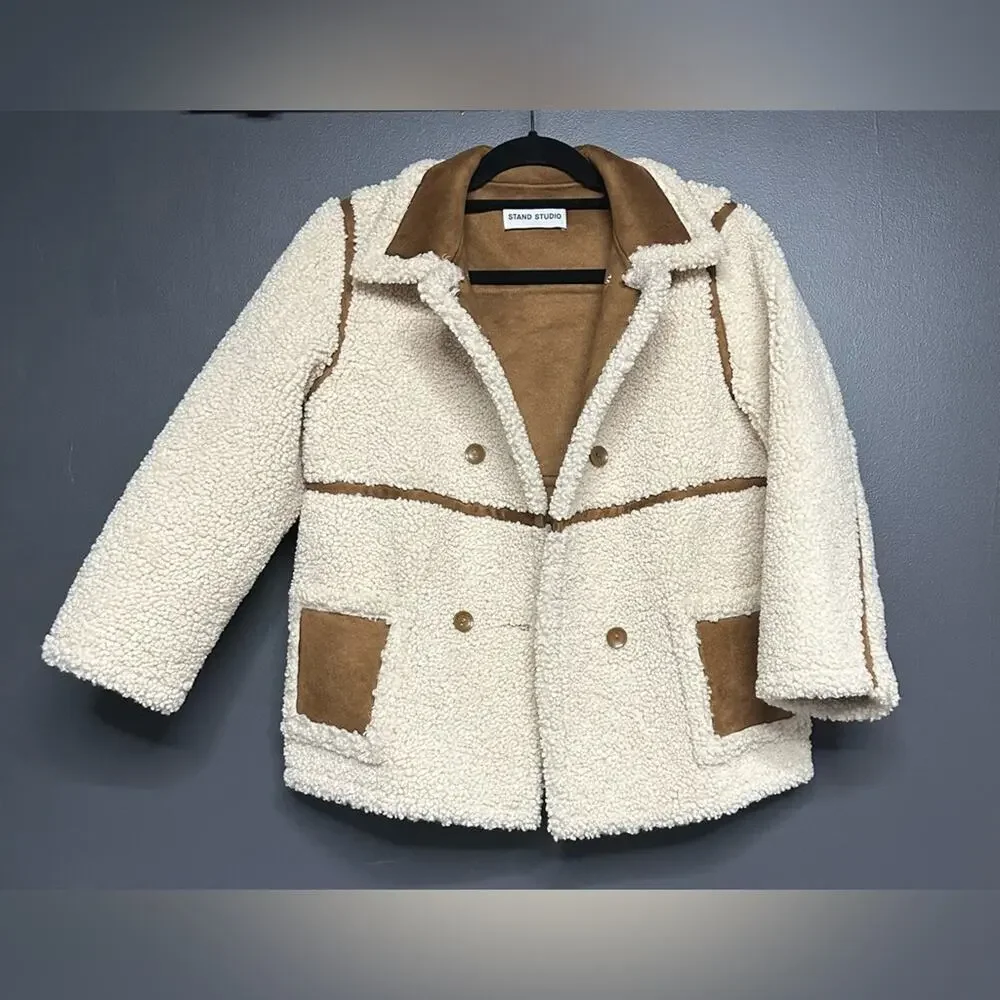 NWOT Stand Studio Chloe Mini Faux Shearling Jacket 10